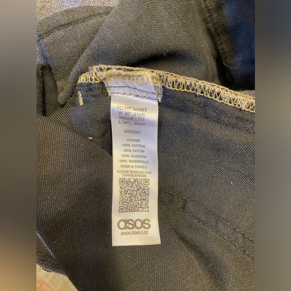 ASOS DESIGN Double Pleat Jeans In Washed Black With Rips 36 x 34 - Picture 8 of 10